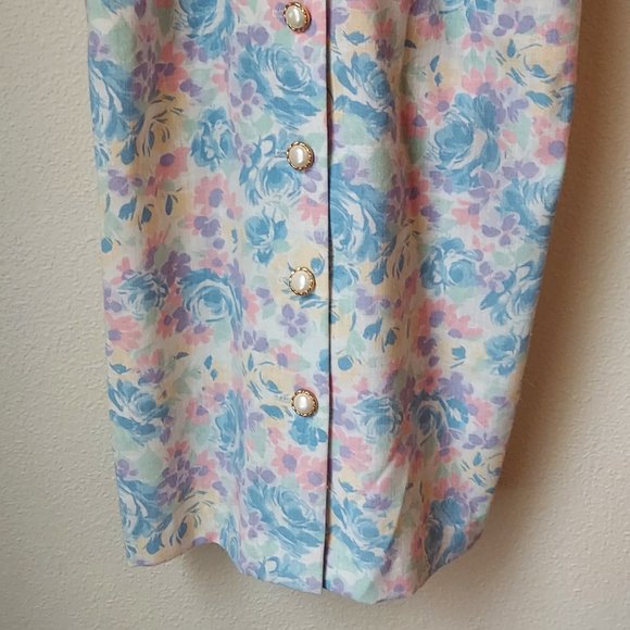 Unique Vintage Peri Petites Floral Secretary Dress With Pockets Size 6 - Picture 8 of 9